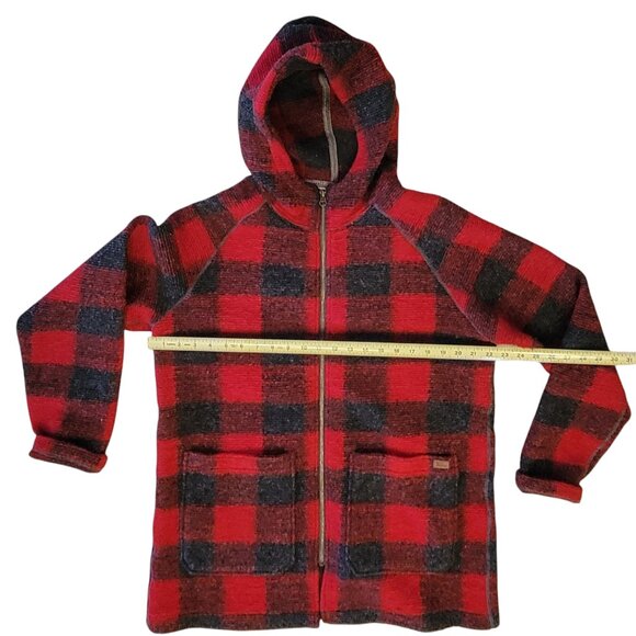 Woolrich Chilly Days Wool Blend Plaid Hooded Barn Coat Jacket Size Large New - Picture 10 of 14